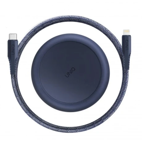 Cablu Date Usb la Usb-C Uniq Halo cu Organizator 12W 1.2m Albastru