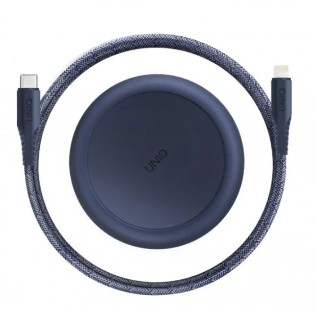 Cablu Date Usb la Usb-C Uniq Halo cu Organizator 12W 1.2m Albastru