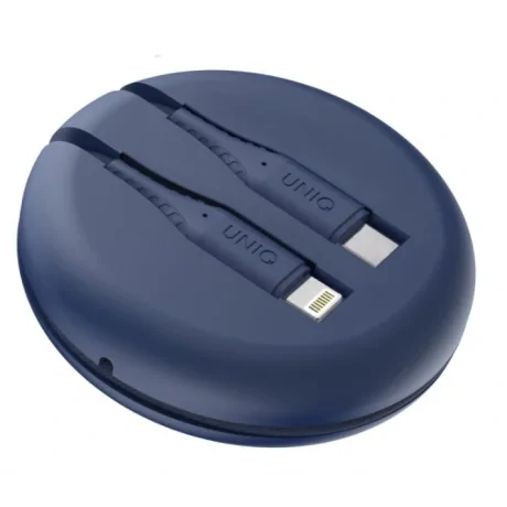 Cablu Date Usb la Usb-C Uniq Halo cu Organizator 12W 1.2m Albastru