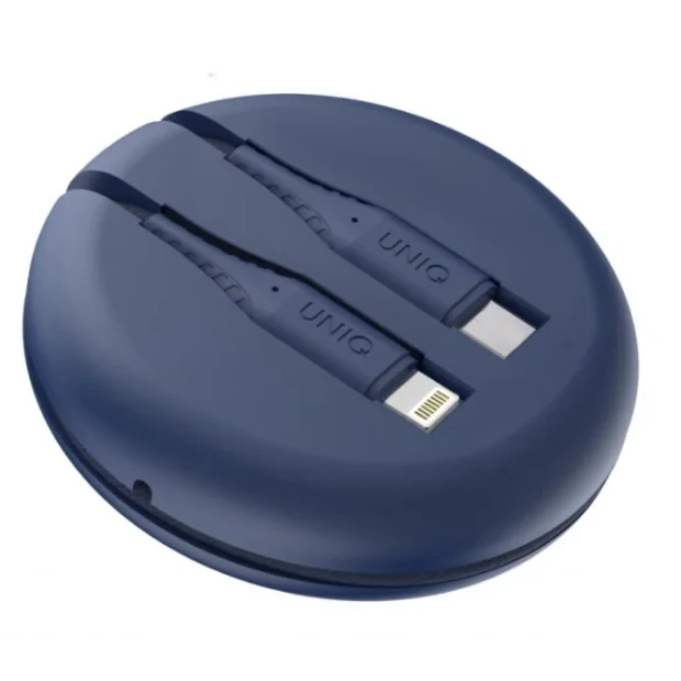Cablu Date Usb la Usb-C Uniq Halo cu Organizator 12W 1.2m Albastru