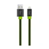 Cablu Date Usb to Lightning, Goui Fashion Flat  1m Negru-Verde