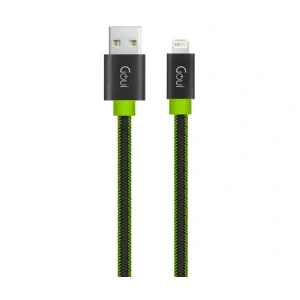 Cablu Date Usb to Lightning, Goui Fashion Flat  1m Negru-Verde