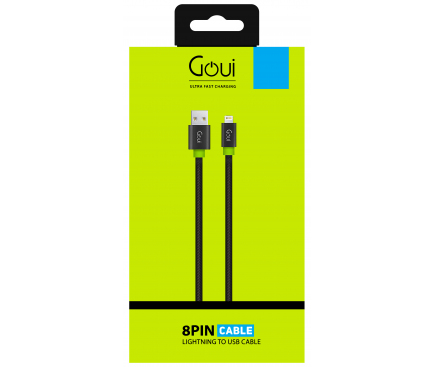 Cablu Date Usb to Lightning, Goui Fashion Flat G-LC8PINFBF-K 1m Negru thumb