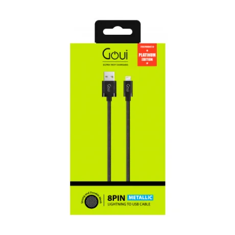 Cablu Date Usb to Lightning Goui Metallic  1m Negru