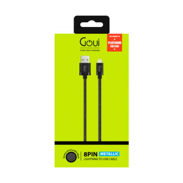 Cablu Date Usb to Lightning Goui Metallic  1m Negru