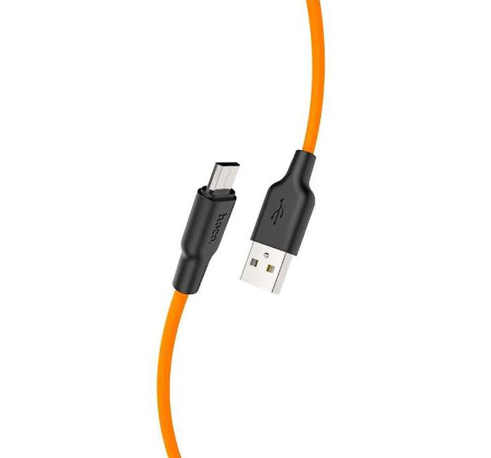 Cablu X21 Micro USB Hoco 1m Negru+Portocaliu thumb