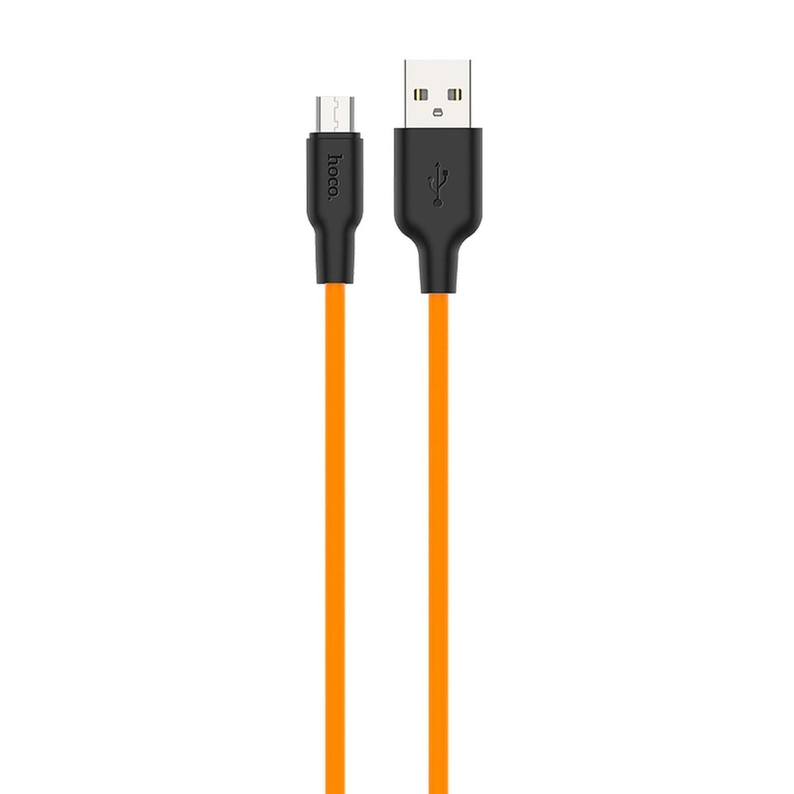 Cablu X21 Micro USB Hoco 1m Negru+Portocaliu thumb