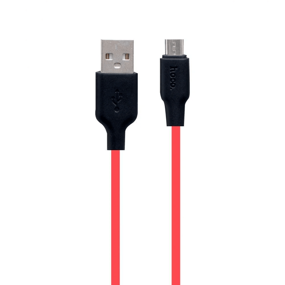 Cablu Hoco X21 Micro USB 1m Negru-Rosu thumb