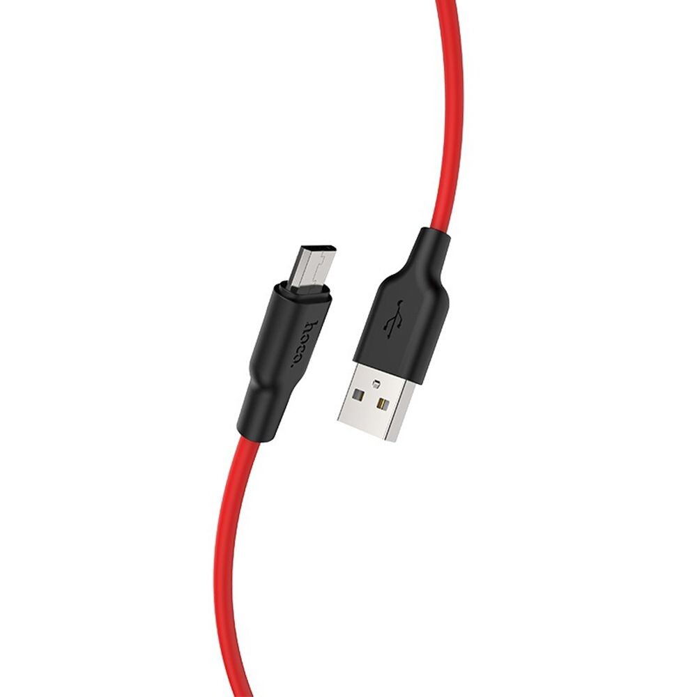 Cablu Hoco X21 Micro USB 1m Negru-Rosu thumb