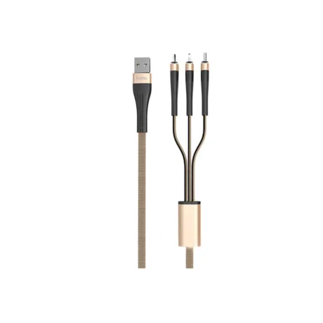 Cablu incarcare 3 in 1, Hoco U39 Auriu