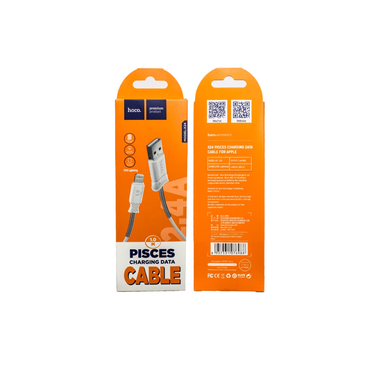 Cablu incarcare/transfer date lightning, Hoco X24 Alb thumb