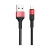 Cablu incarcare/transfer date Lightning X26 Hoco Negru cu Rosu