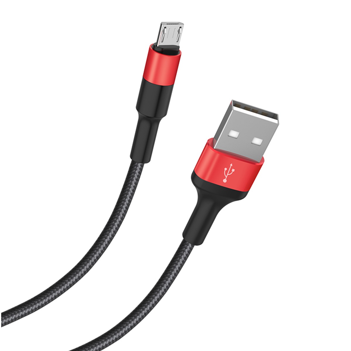 Cablu incarcare/transfer date Micro Usb X26 Hoco Negru cu Rosu thumb