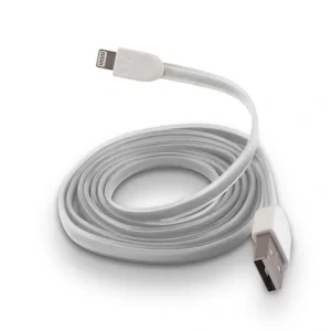 Cablu Forever USB - Lightning 1,0 m 1A alb silicon plat
