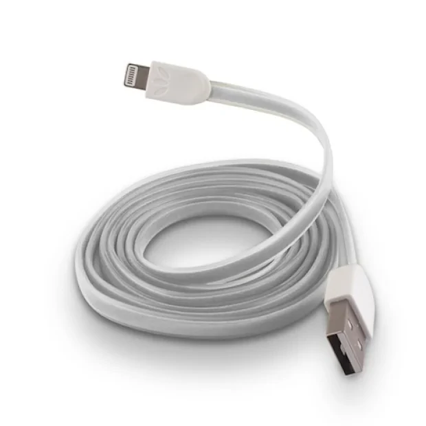 Cablu Forever USB - Lightning 1,0 m 1A alb silicon plat