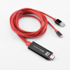 Cablu Lightning la HDMI UA4 Hoco 2m Negru-Rosu