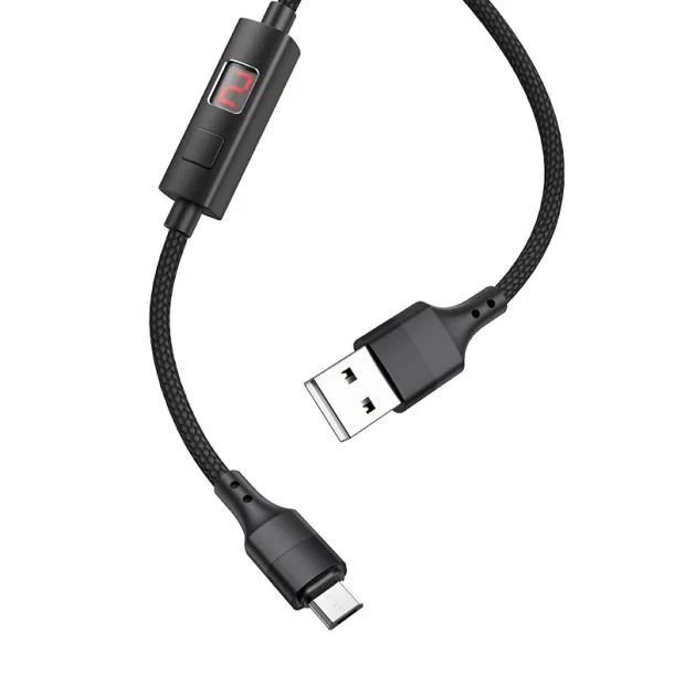 Cablu MicroUSB cu display HOCO S13 Negru