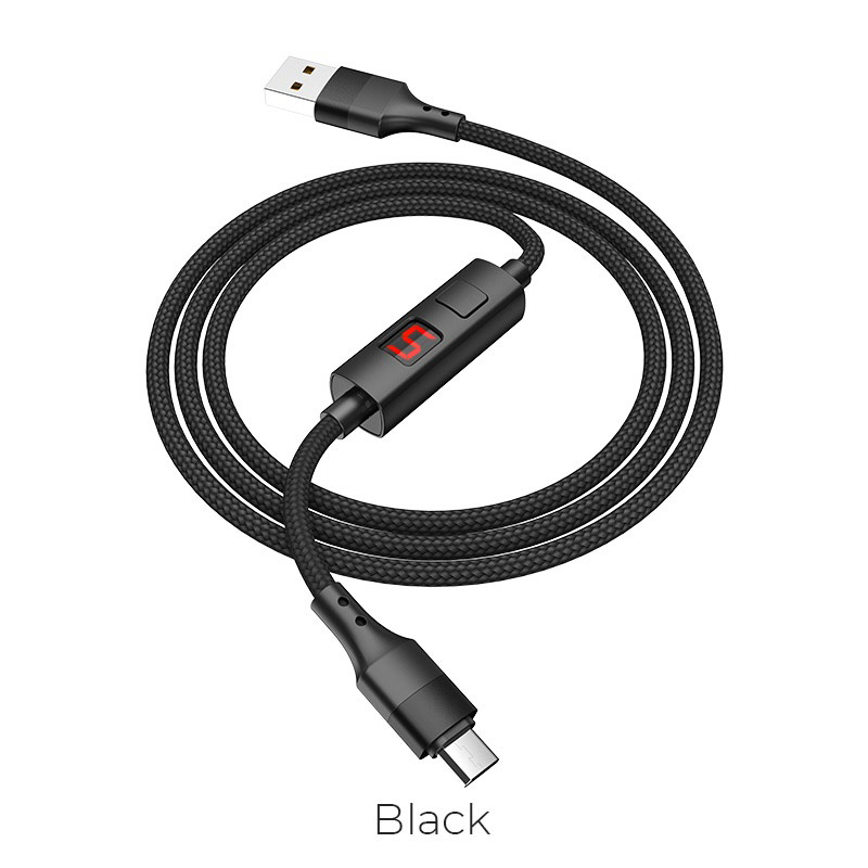 Cablu MicroUSB cu display HOCO S13 Negru thumb