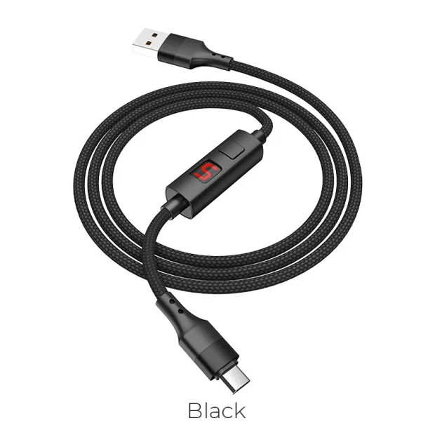 Cablu MicroUSB cu display HOCO S13 Negru