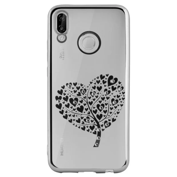 Carcasa Fashion Huawei P20 Lite Heart Tree Argintie Beeyo