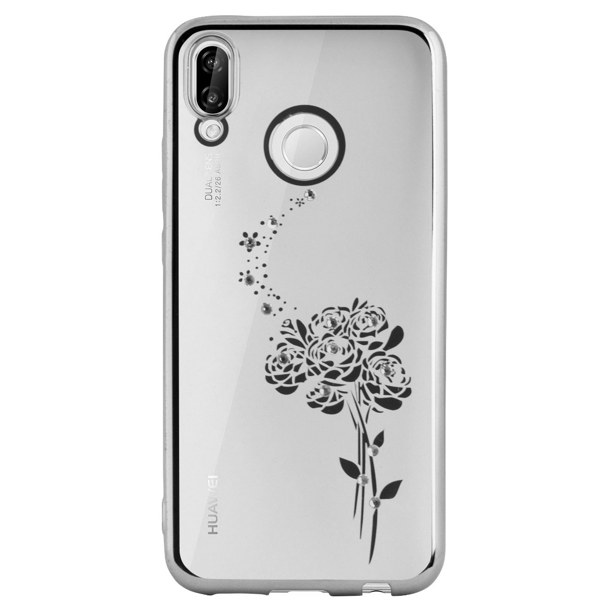 Carcasa Fashion Huawei P20 Lite Roses Argintie Beeyo thumb