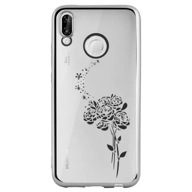 Carcasa Fashion Huawei P20 Lite Roses Argintie Beeyo