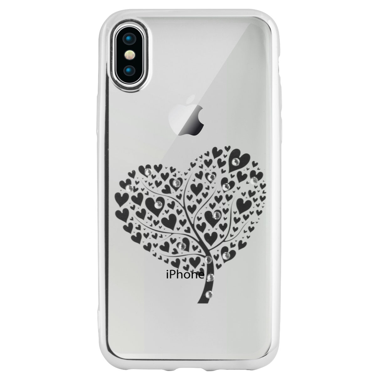 Carcasa Fashion Iphone X Heart Tree Argintie Beeyo thumb