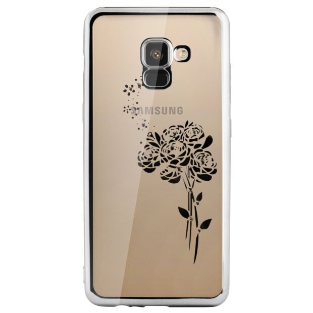Carcasa Fashion Samsung Galaxy A8 Plus 2018 Roses Argintie Beeyo