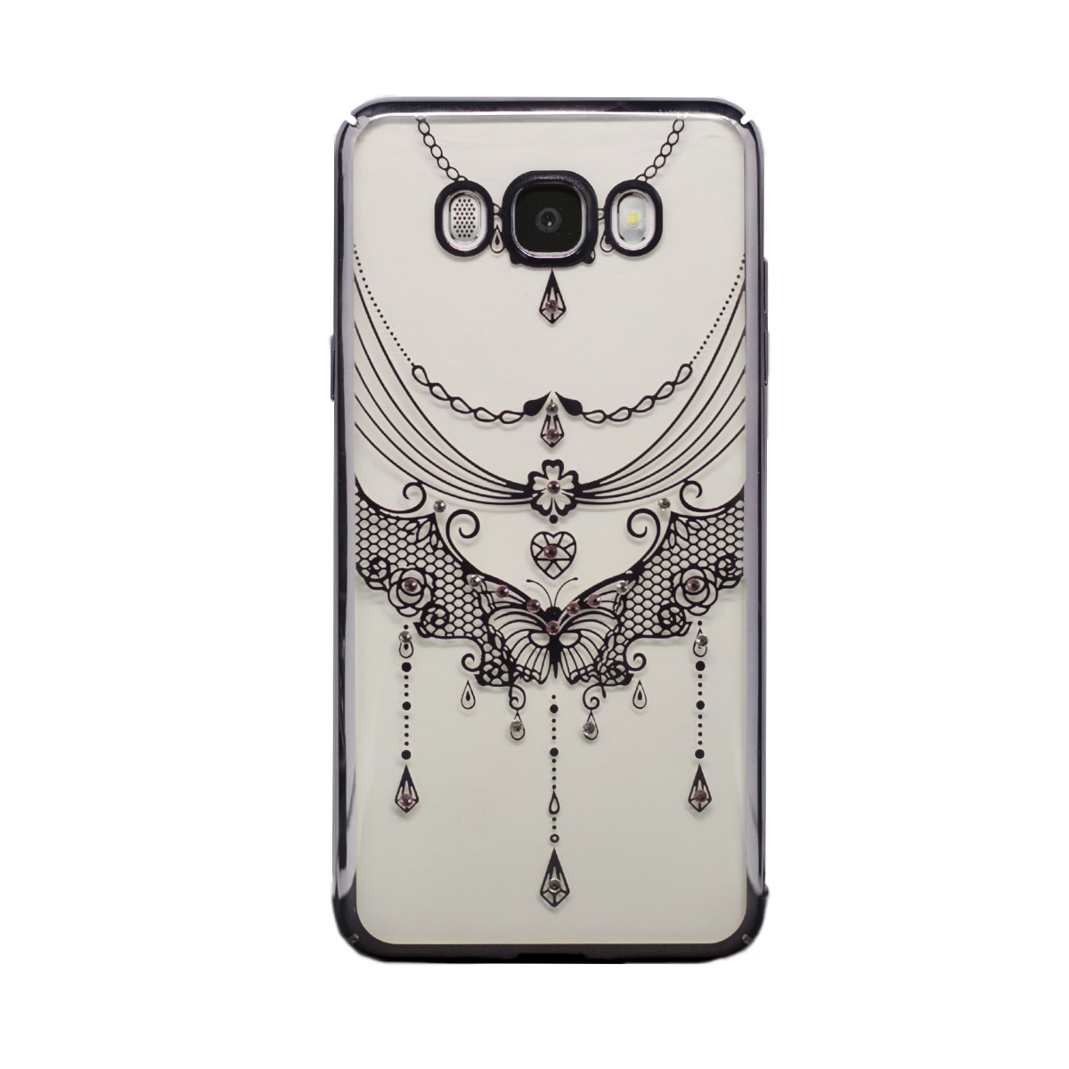 Carcasa hard fashion Samsung Galaxy J7 2016, Silver Butterfly thumb
