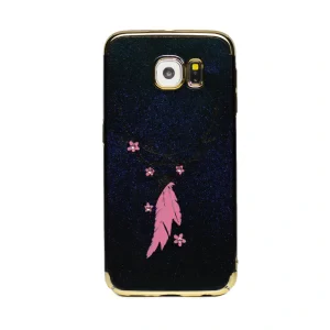 Husa hard fashion Samsung Galaxy S6, Contakt Black feather