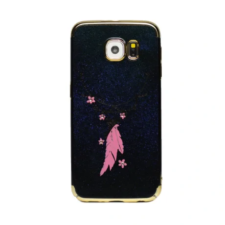 Carcasa hard fashion Samsung Galaxy S7, Contakt Black Feather