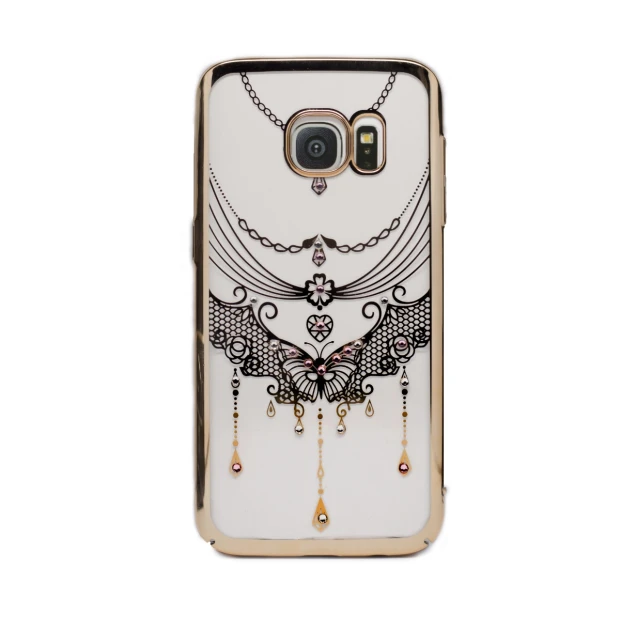 Carcasa hard fashion Samsung Galaxy S7, Contakt Gold Butterfly