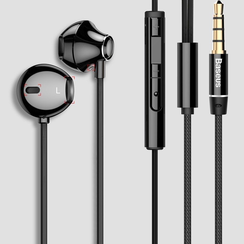 Casti Audio Baseus Encok NGH06-01 Jack 3.5mm Negru thumb