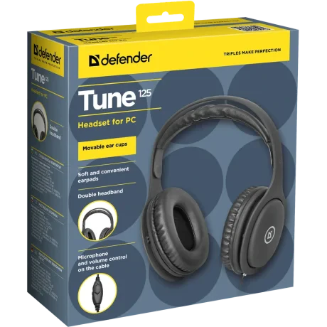 Casti Audio Defender Tune 125 Jack 3.5mm Negru