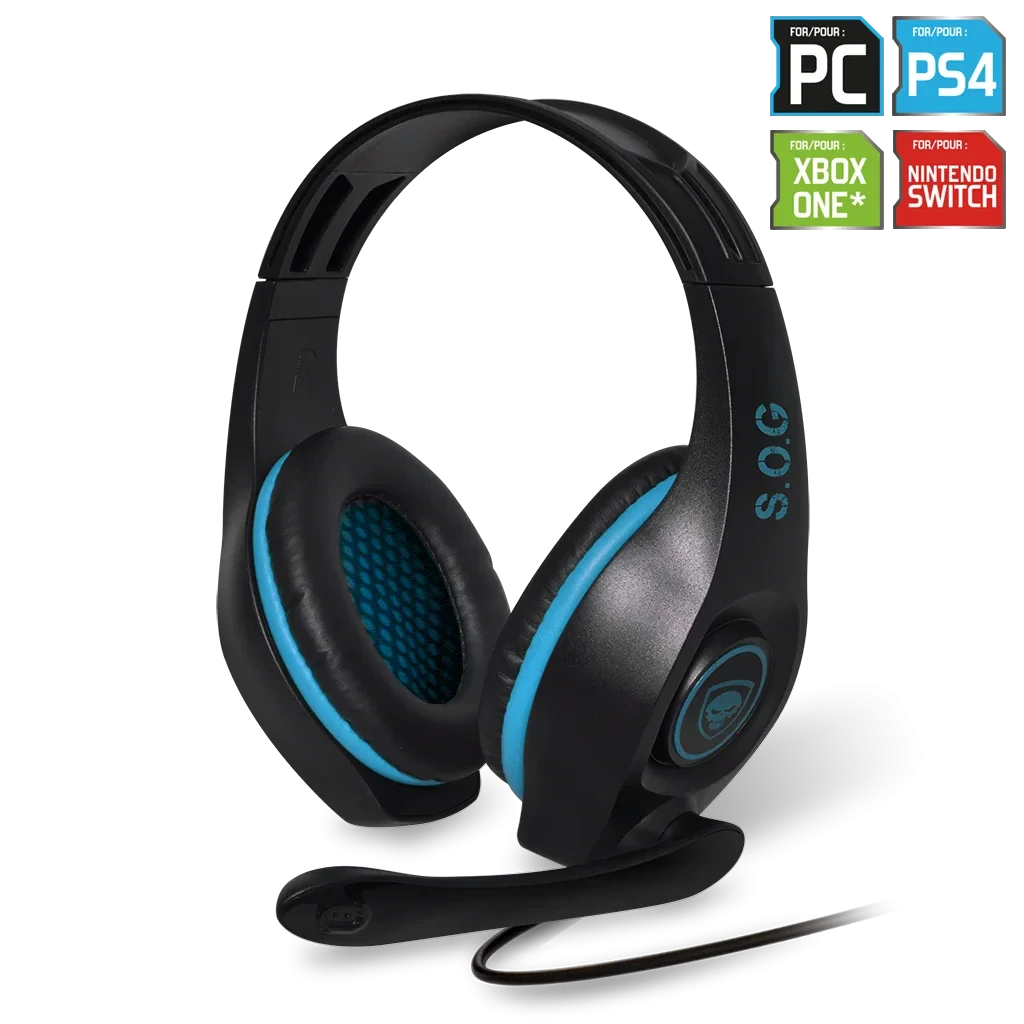 Casti Audio Gaming Spirit of Gamer Pro-H5 pentru PS4/Xbox/Nintendo Microfon si Jack 3.5mm Albastru