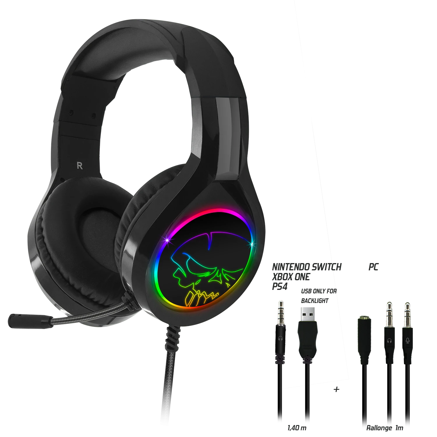 Casti Audio Gaming Spirit of Gamer Pro-H8 RGB pentru PS4/Xbox/Nintendo MIC-PH8 Microfon si Jack 3.5mm Multicolor thumb