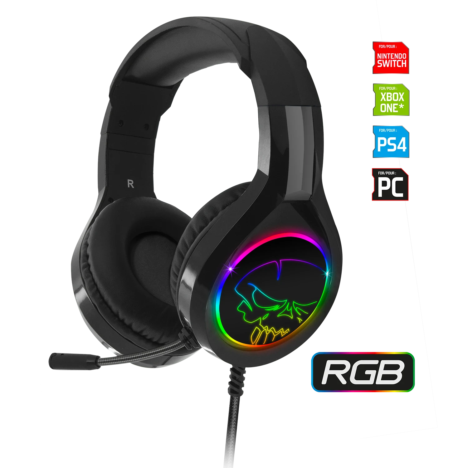 Casti Audio Gaming Spirit of Gamer Pro-H8 RGB pentru PS4/Xbox/Nintendo MIC-PH8 Microfon si Jack 3.5mm Multicolor thumb