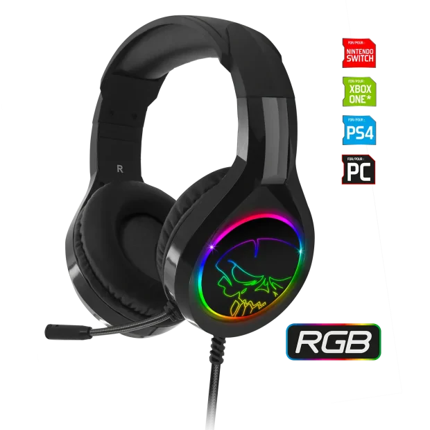 Casti Audio Gaming Spirit of Gamer Pro-H8 RGB pentru PS4/Xbox/Nintendo MIC-PH8 Microfon si Jack 3.5mm Multicolor