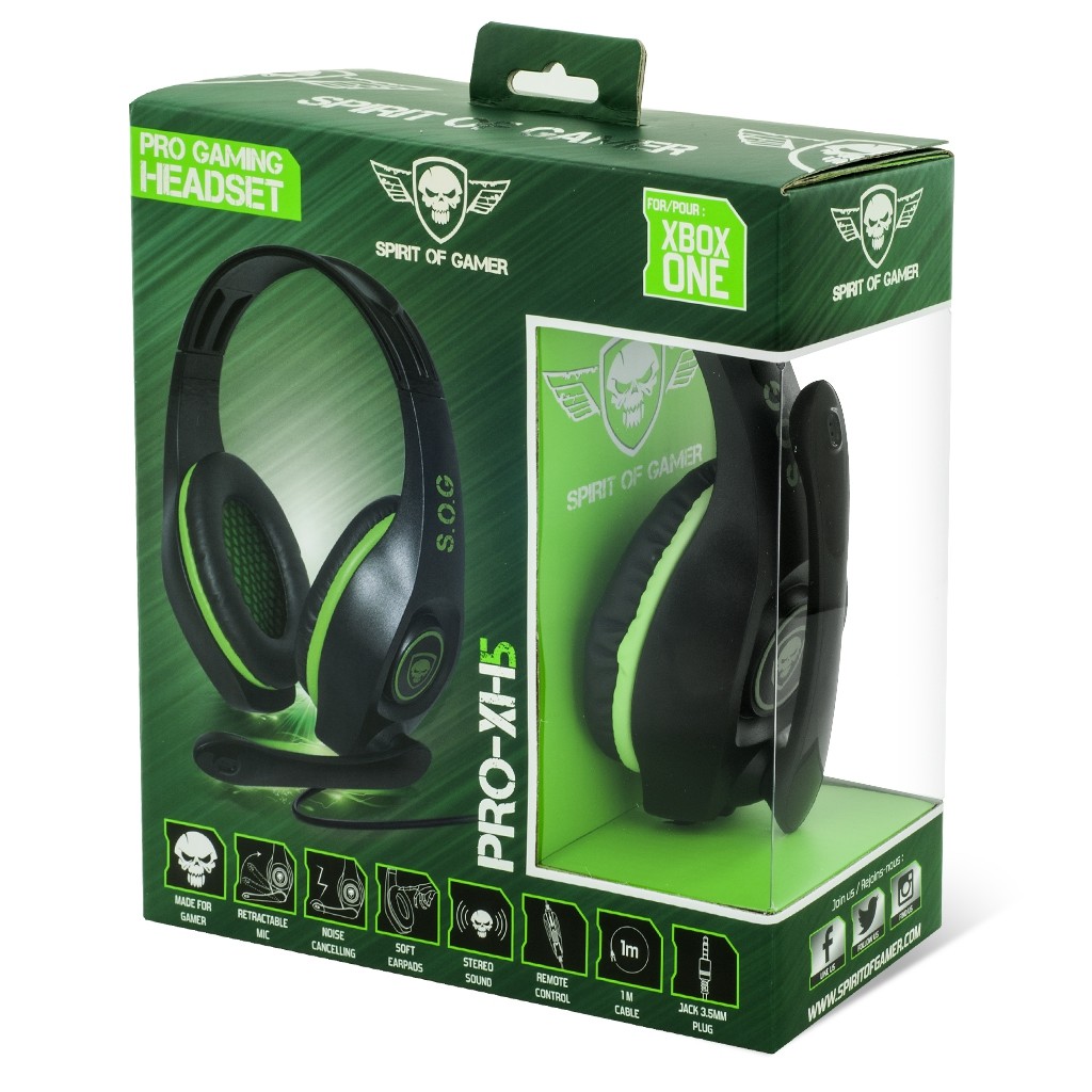 Casti Audio Gaming Spirit of Gamer Pro-XH5 pentru Xbox One Microfon si Jack 3.5mm Verde thumb