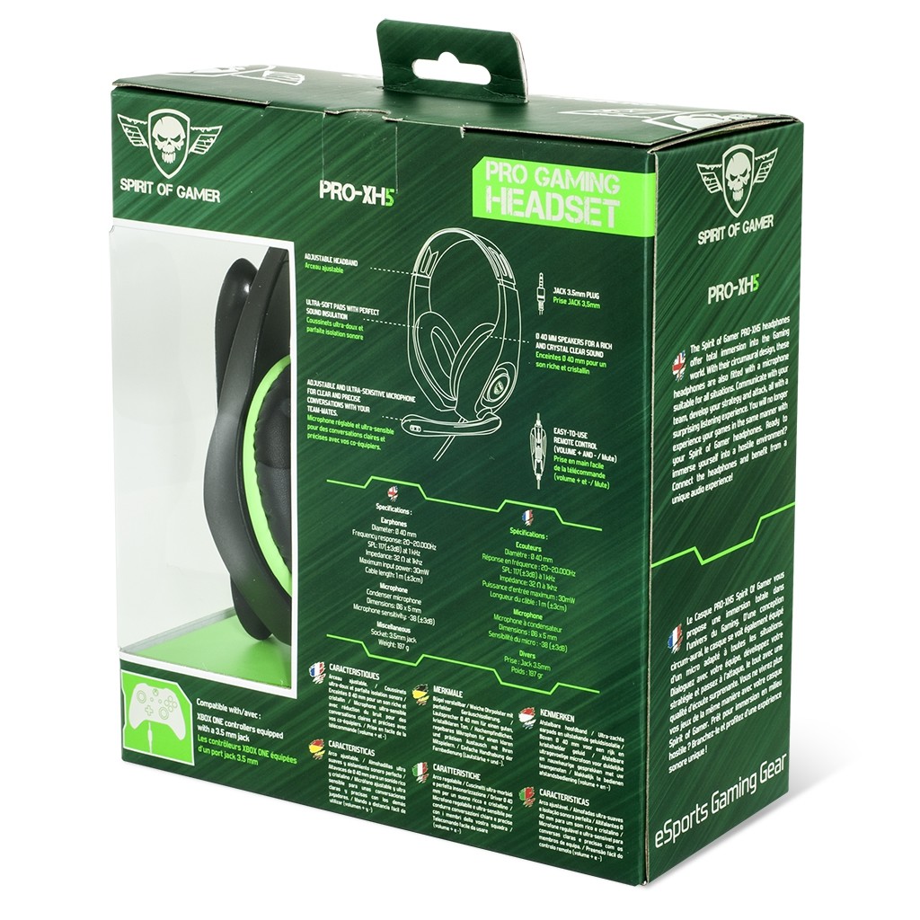 Casti Audio Gaming Spirit of Gamer Pro-XH5 pentru Xbox One Microfon si Jack 3.5mm Verde thumb