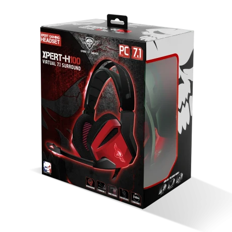 Casti Gaming Audio Spirit of Gamer Xpert-H100 Helmet Virtual 7.1 Output Usb Rosu