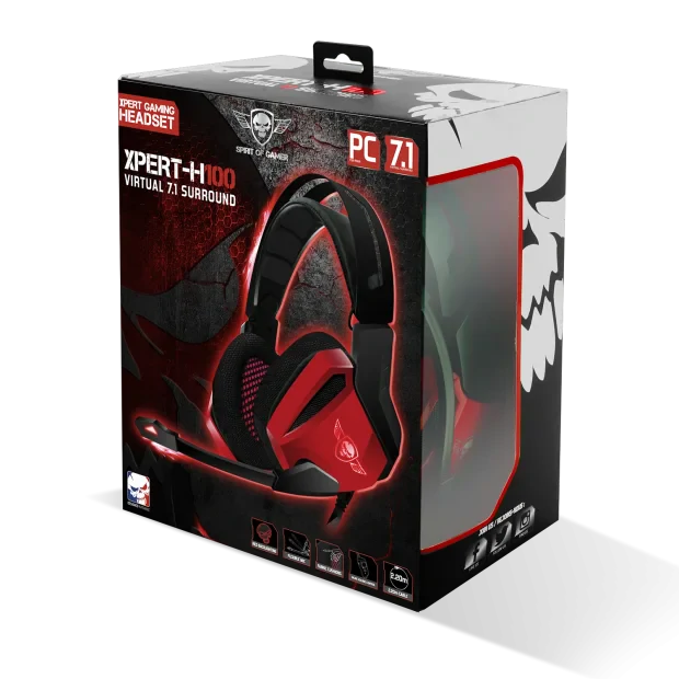 Casti Gaming Audio Spirit of Gamer Xpert-H100 Helmet Virtual 7.1 Output Usb Rosu