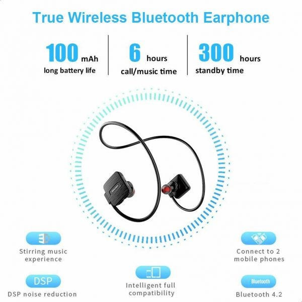 Casti Bluetooth Awei Neckband Sport Wireless Negru thumb
