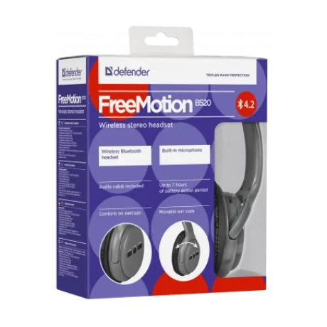 Casti Bluetooth Defender FreeMotion B520 Wireless BT 4.2 Gri