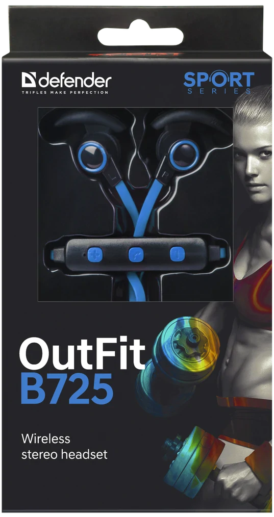 Casti Bluetooth Defender Sport OutFit B725 Wireless BT 4.1 Albastru thumb