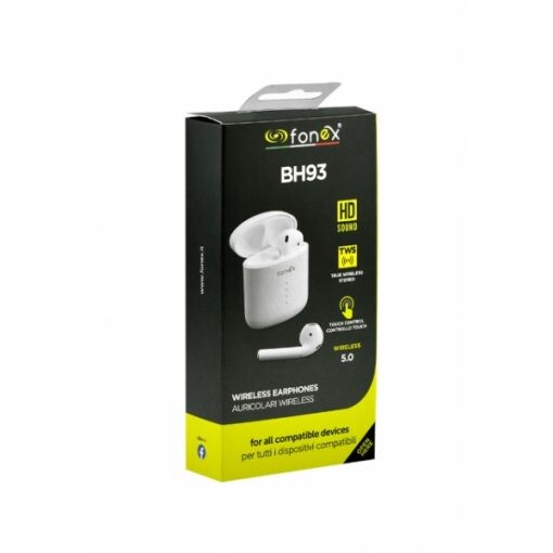 Casti Bluetooth Fonex Wireless BT 5.0 Alb thumb