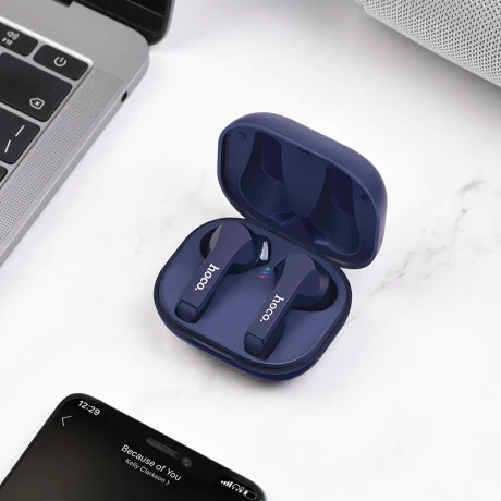 Casti Bluetooth Hoco ES34 Pleasure True Wireless BT 5.0 Albastru