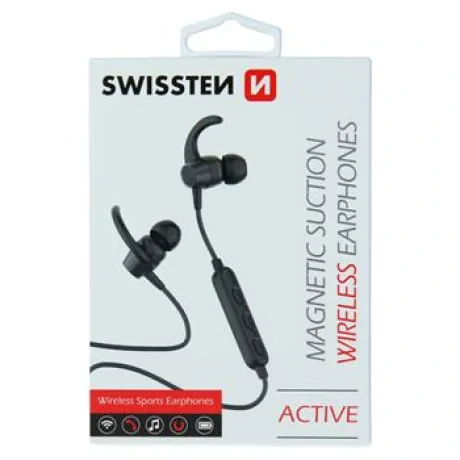 Casti Bluetooth Swissten Active Wireless BT 4.2 Negru