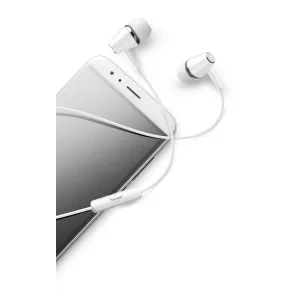 Casti cu Fir Cellularline AUINEARW Microfon Jack 3.5mm Alb
