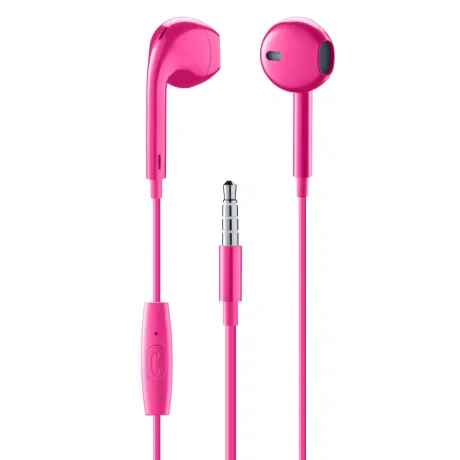 Casti cu Fir Cellularline Capsule Microfon Jack 3.5mm Roz
